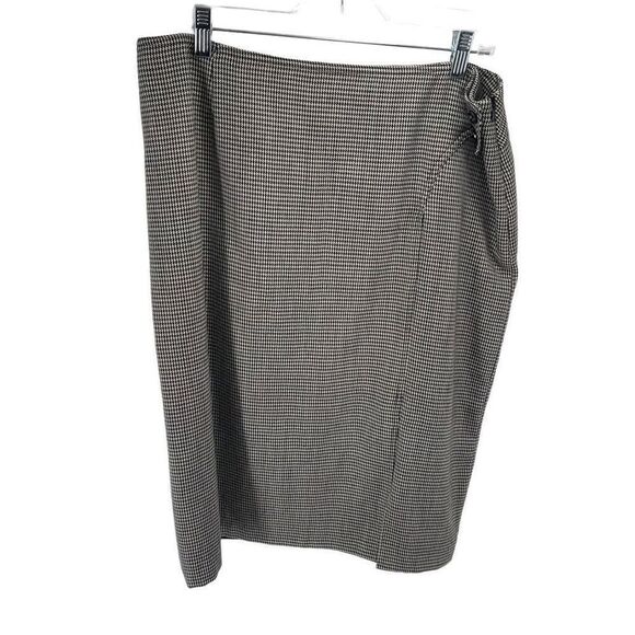 Harve Benard Womens Pencil Straight Skirt Houndstooth Stretch Black White 14 - Picture 11 of 11